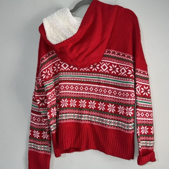 Holiday Snowflake Hooded Sweater - Picture 5 of 7